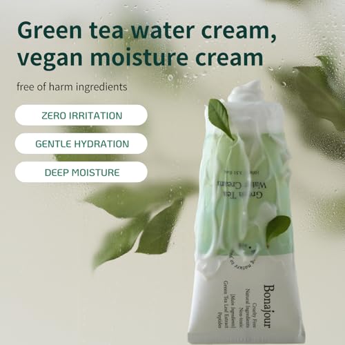 BONAJOUR] Green Tea Water Cream Vegan Moisturizing Facial Gel - Product Imagery