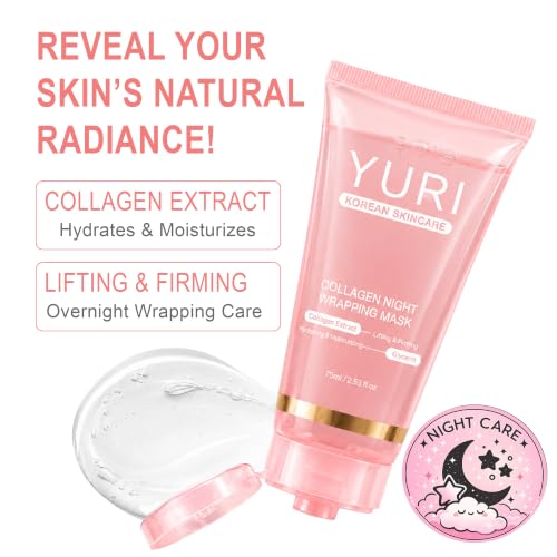 Collagen Night Wrapping Mask, Overnight Peel Off Face Mask with - Product Imagery