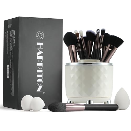 HAPPITON Makeup Brushes Set 17PCS Beauty Tool Kits for Eye Face Foundation Blender Concealer Makeup Brush With Rotating 