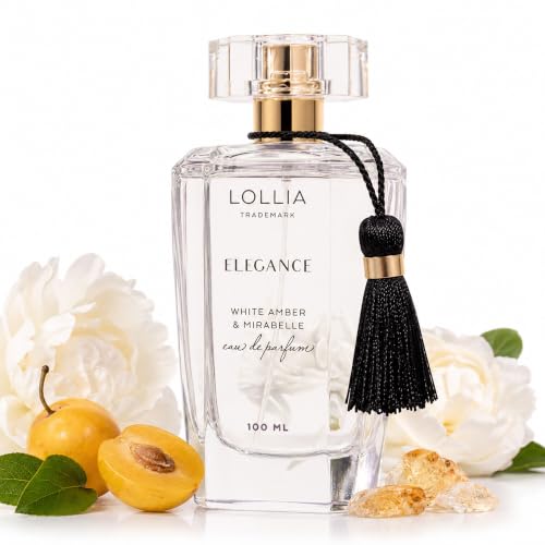 LOLLIA Elegance Eau de Parfum, 3.4 oz, Amber & Mirabelle Perfume for Women – Delicate and elegant with a touch of luxury