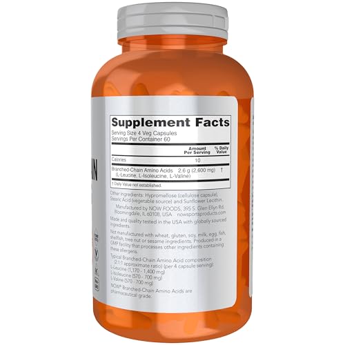 NOW Foods Sports Nutrition, Branched Chain Amino Acids, With - Product Imagery