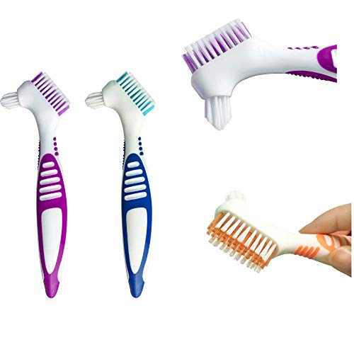 3 Pcs Denture Cleaning Brush Portable Cleaning Brush False Teeth - Product Imagery