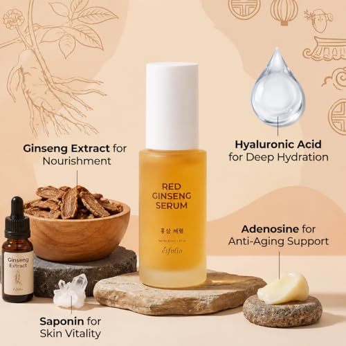 Esfolio made in Korea Red Ginseng Serum 1.69 Fl Oz, Lightweight - Product Imagery
