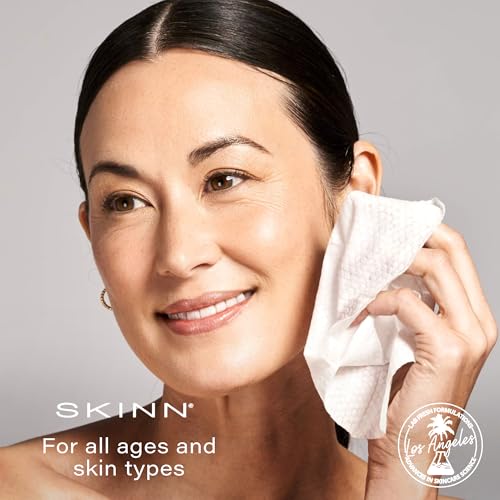 SKINN Facial Cleansing Makeup Remover Wipes - Gentle Exfoliation - Product Imagery