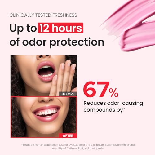 EUTHYMOL Original Pink Toothpaste, Fluoride-Free, Cavity - Product Imagery