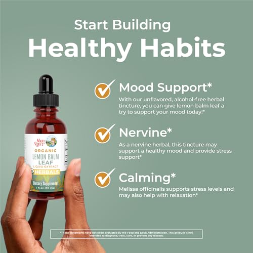 MARYRUTH'S Organic Lemon Balm Leaf Liquid Extract, Mood Support, - Product Imagery