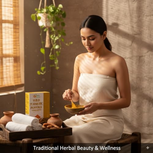 Herbs Botanica Wild Turmeric Powder 100% Pure & Natural Kasturi - Product Imagery