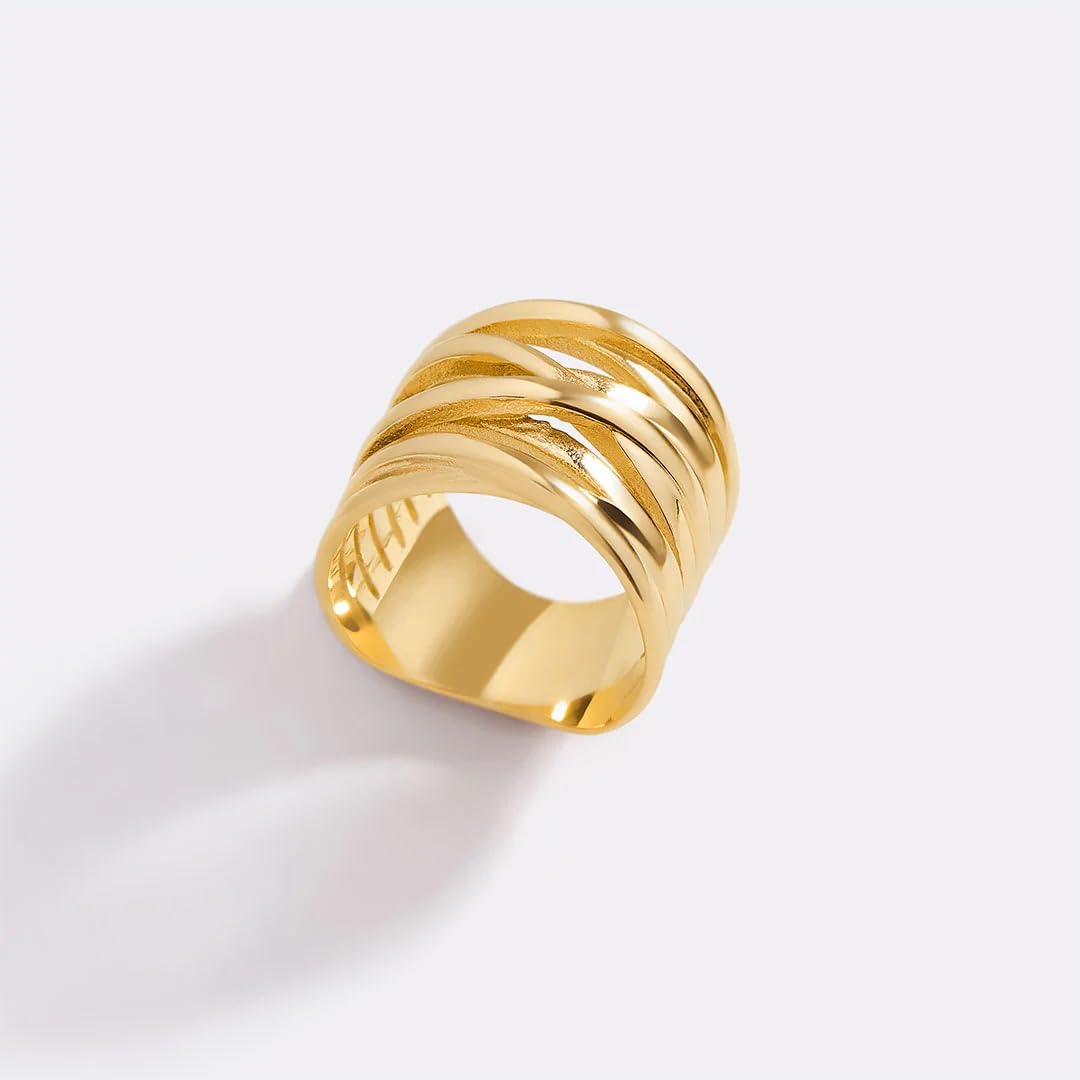 Mint & Lily Wire Wrap Statement Ring for Women, Stainless Steel Tarnish Free, Elegant Jewelry Gift for Women – close-up 