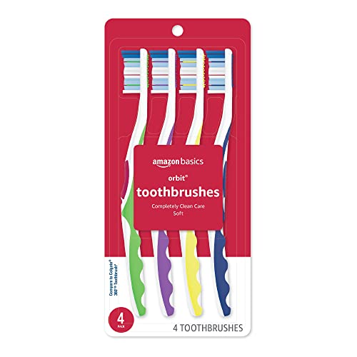 Amazon Basics Orbit Toothbrushes, Soft Bristles, Full Size, 4 - Product Imagery