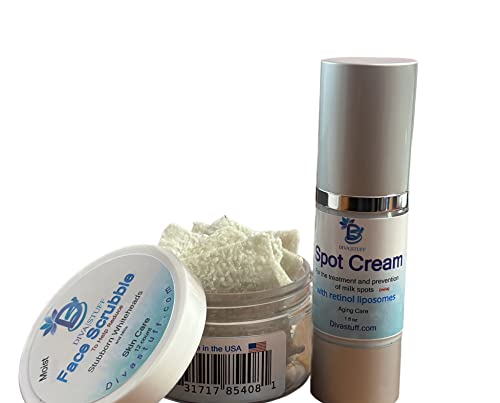 Double Duty Face Scrub and Cream Set for Milk Spots, Whiteheads, - Product Imagery