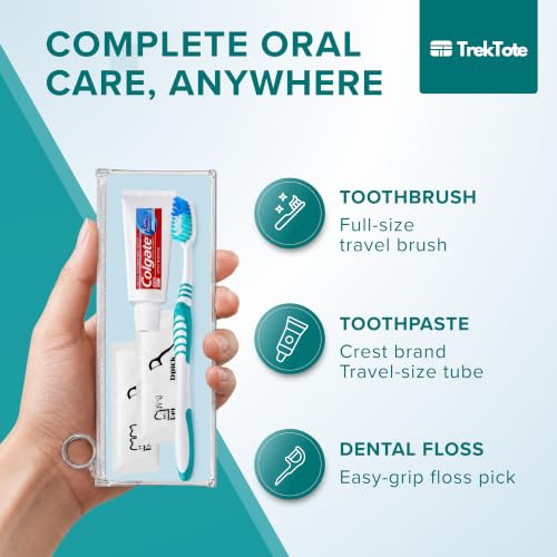 Oral Care Kit with Toothbrush Toothpaste & Floss Picks, Travel - Product Imagery