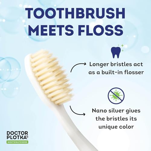 MOUTHWATCHERS Soft Flossing Manual Toothbrush, Adults, Pack of - Product Imagery