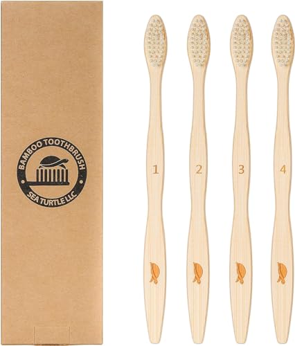 Sea Turtle Plant-Based Bristles, Bamboo Toothbrushes, Soft - Product Imagery