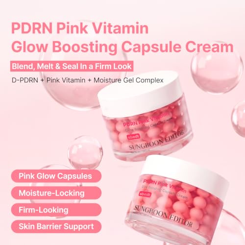 SUNGBOON EDITOR Pink Glow Duo Set, Boosting Mask 4 Count + PDRN - Product Imagery