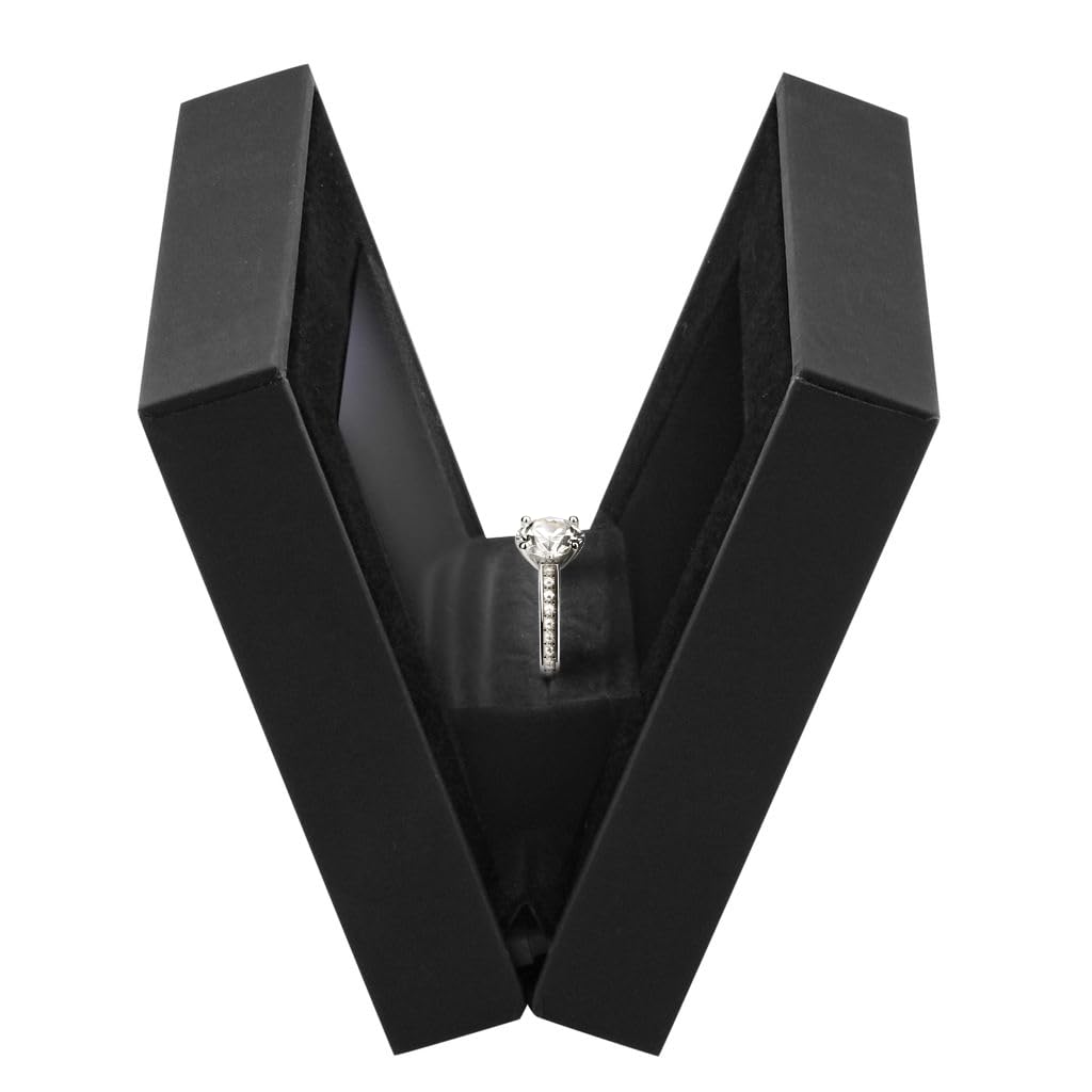 ALLURE BOX & DISPLAY COMPANY Allure - Large Necklace Box With LED Light, Square Shaped, Elegant Diamond Necklace Case, F