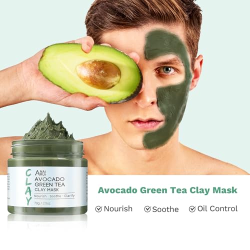 ANAI RUI 3 Pack Clay Mask Set, Rose,Turmeric, Avocado 2.5 oz Each - Product Imagery