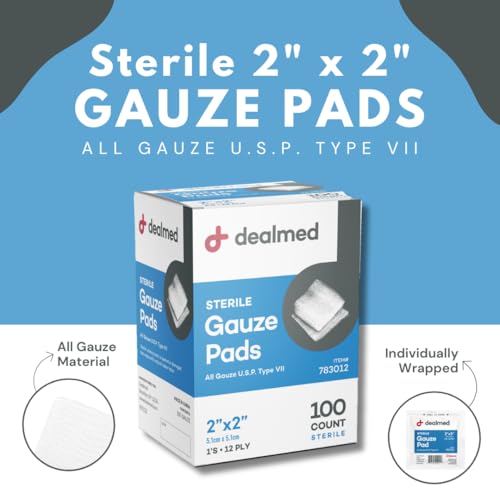 Dealmed Sterile Gauze Pads 2 x 2 in - Individually Wrapped - 100 - Product Imagery