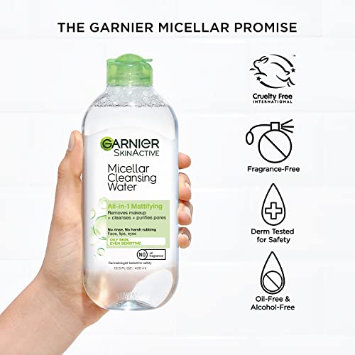 Garnier Micellar Water for Oily Skin, Facial Cleanser & Makeup - Product Imagery