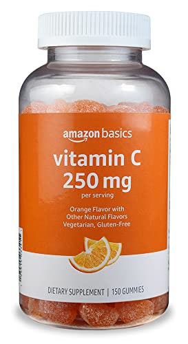 Amazon Basics Vitamin C Gummies, Sour Orange Flavor, 250 mg, 150 - Product Imagery