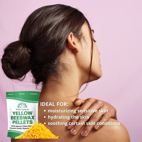 Yellow Beeswax Pellets 2lb (1lb in Each Bag), Pure, Natural, - Product Imagery
