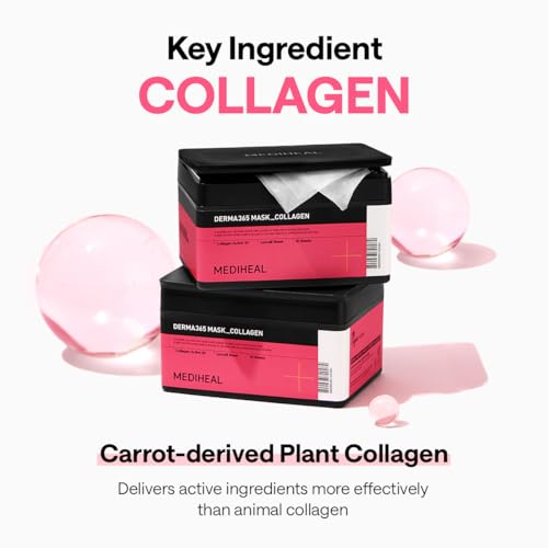 MEDIHEAL Collagen Derma 365 Daily Face Mask (30 EA) for Firming - Product Imagery