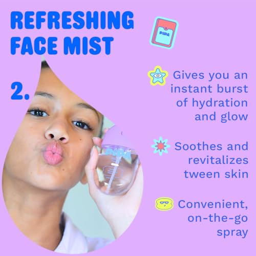 Pipa Skincare Cleanser, Moisturizer & Facial Mist Girls Birthday - Product Imagery