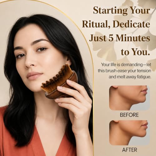 Lymphatic Contour Face Brush & Integrated Gua Sha Tool – - Product Imagery