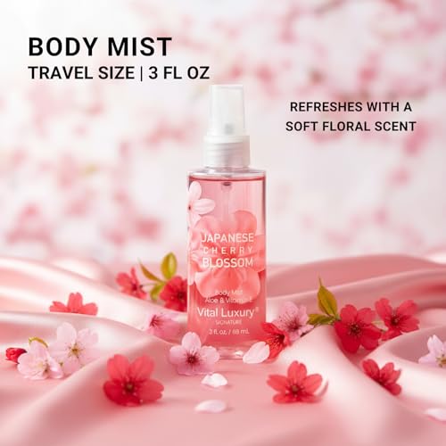 Gift Set for Women – 4PC Japanese Cherry Blossom Luxury Spa Kit - Product Imagery