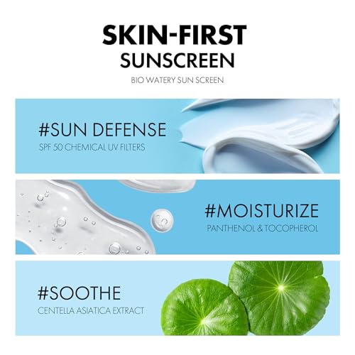 TOCOBO Bio Watery Sun Cream SPF 50 Korean Sunscreen for Face, - Product Imagery