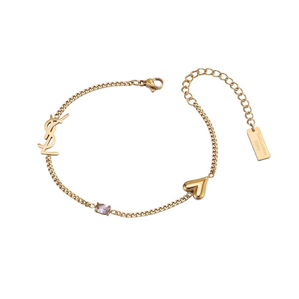 Acicihenn 18K Gold Plated bracelet for Women,18K monogram Exquisite monogram interwoven Charm Bracelet for Women Gold Je