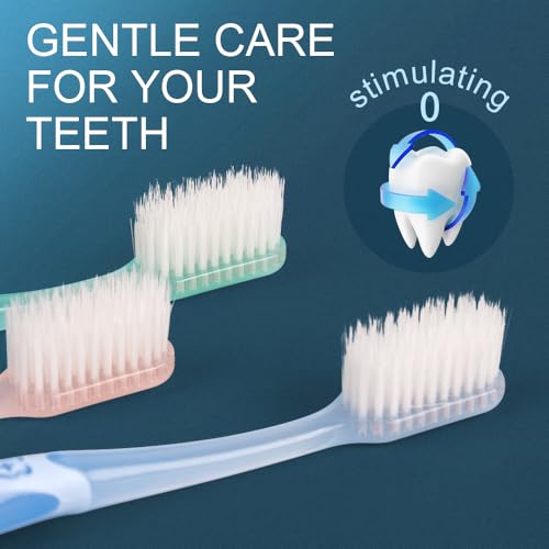 Extra Soft Toothbrush 6-Pack, Regular Head (3 Colors - 2 Each) - Product Imagery