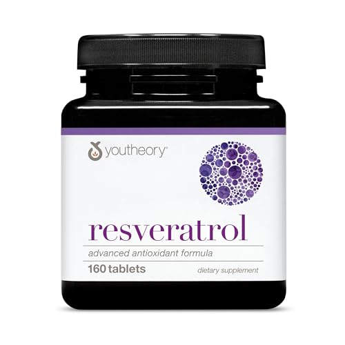 Youtheory Resveratrol Advanced Antioxidant Formula, 160 Tablets - Product Imagery