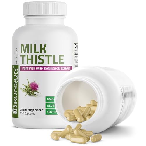 Bronson Milk Thistle Silymarin Marianum & Dandelion Extract, 120 - Product Imagery