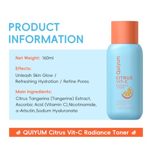 QUIYUM Citrus Vitamin C Skincare Set (5-Piece) – Facial Care - Product Imagery