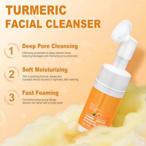 Turmeric Wash and Care 4 Piece Set,Turmeric Skincare Set: - Product Imagery