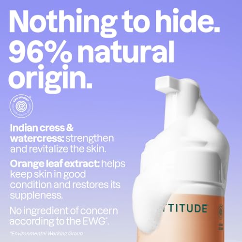 ATTITUDE Micellar Foaming Facial Cleanser, EWG Verified, - Product Imagery
