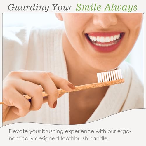 30 PCS Bamboo Toothbrushes Pack, Natural & Eco-Friendly Wooden - Product Imagery