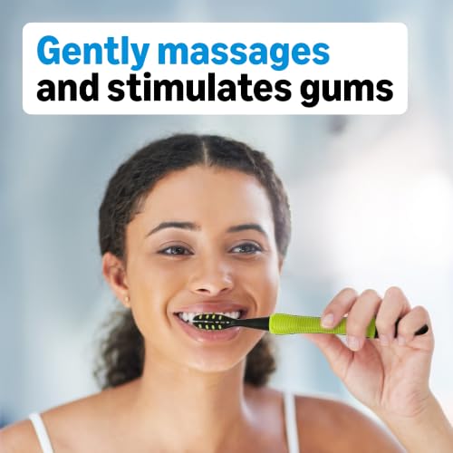 Amazon Basics Soft Toothbrushes for Adults - Pulsating Deep - Product Imagery