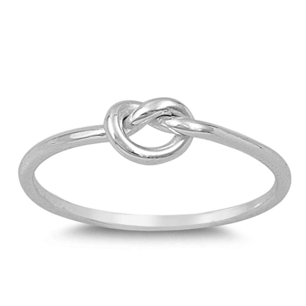 Sac Silver CHOOSE YOUR COLOR Sterling Silver Knot Ring – Sterling Silver, Sterling Silver, 6