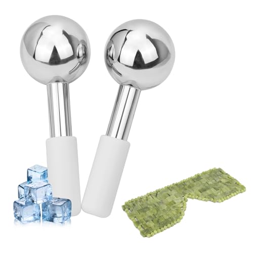 LazyGa Jade Eye Mask & Ice Globes Set for Face & Eyes to Reduce Puffiness, Wrinkles, Dark Circles Spa & Esthetician Supp
