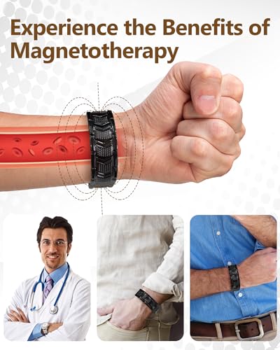 Feraco Copper Bracelet for Men Magnetic Therapy Bracelet Jewelry - Product Imagery
