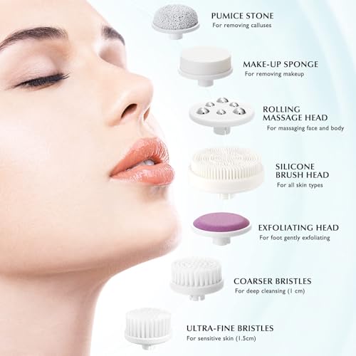 COSLUS Facial Cleansing Brush Face Scrubber, 7-in-1 Rotating - Product Imagery