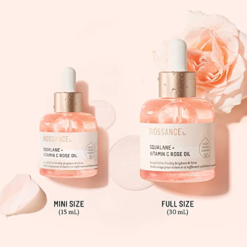 BIOSSANCE Squalane + Vitamin C Rose Advanced Facial Oil - - Product Imagery