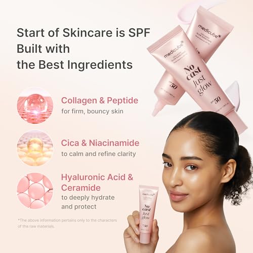 medicube Sunscreen No Cast Just Glow Collagen, SPF 50 - Product Imagery