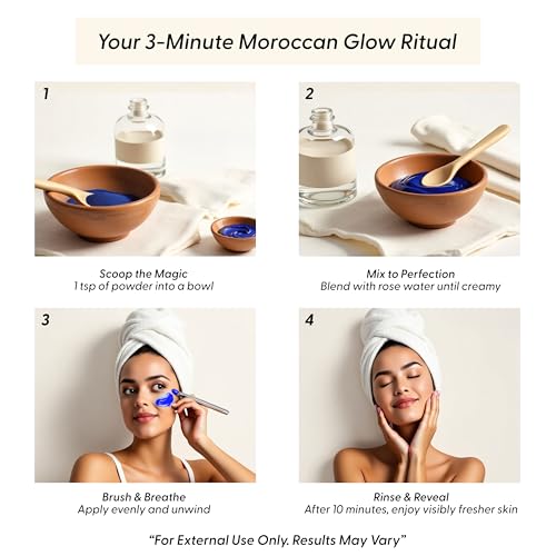Moroccan Nila Powder – Natural Blue Clay Mask for Face, Body & - Product Imagery