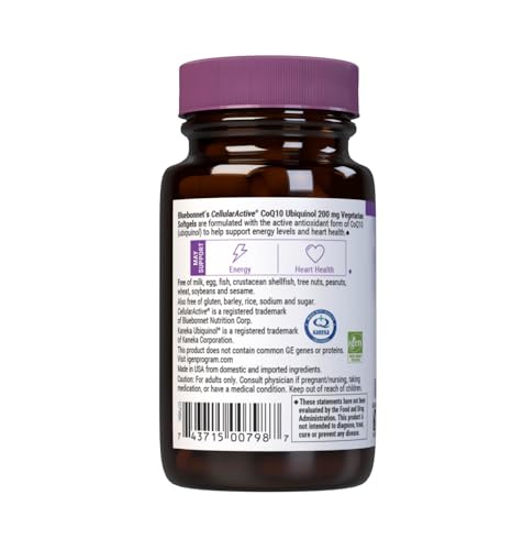 Bluebonnet Nutrition Active CoQ10 Ubiquinol 200mg Vegetarian - Product Imagery