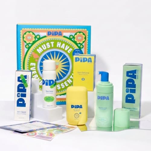 Pipa Skincare Must Have Kids Set - Cleanser, Sunscreen & After Sports Spray – Alcohol Free, Artificial Fragrance Free, P