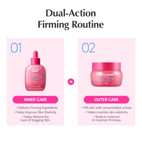 EQQUALBERRY NAD+ Peptide Boosting Serum & Cream Duo | Pink Cream - Product Imagery
