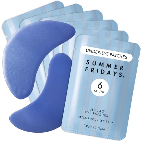 Summer Fridays Jet Lag Hydrating Eye Patches - De-puffing Hydrogel Under Eye Masks with Hyaluronic Acid, Caffeine + Pept