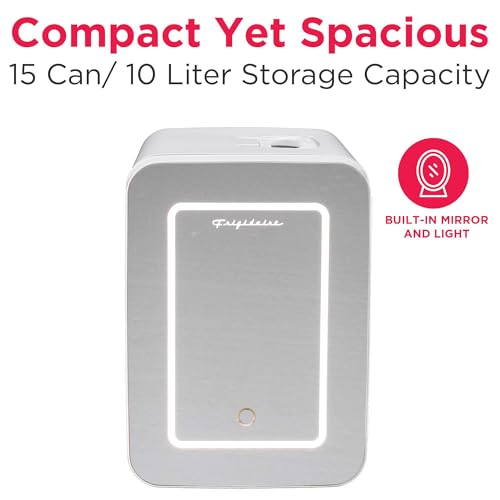 Frigidaire Mini Personal Fridge Cooler, LED Lighted Mirror, 6.5L - Product Imagery
